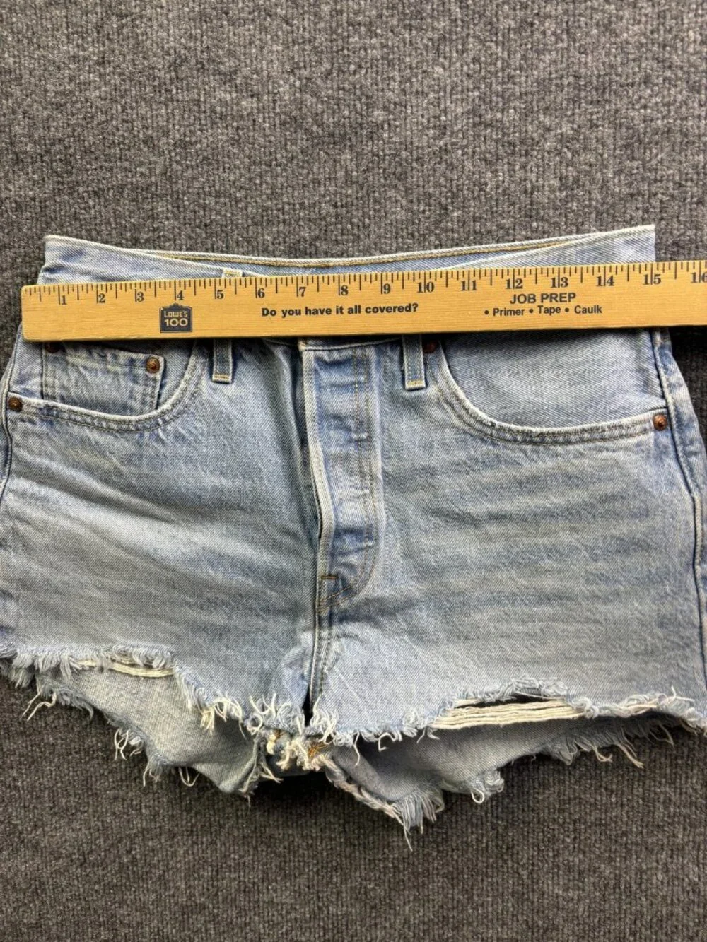 Levi's Light Blue Distressed Denim Jean Shorts - Picture 4 of 8